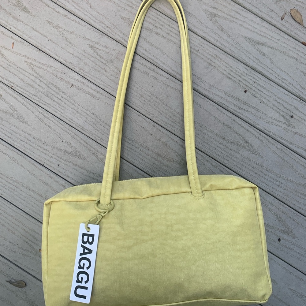 BAGGU butter yellow Bowler Bag NWT